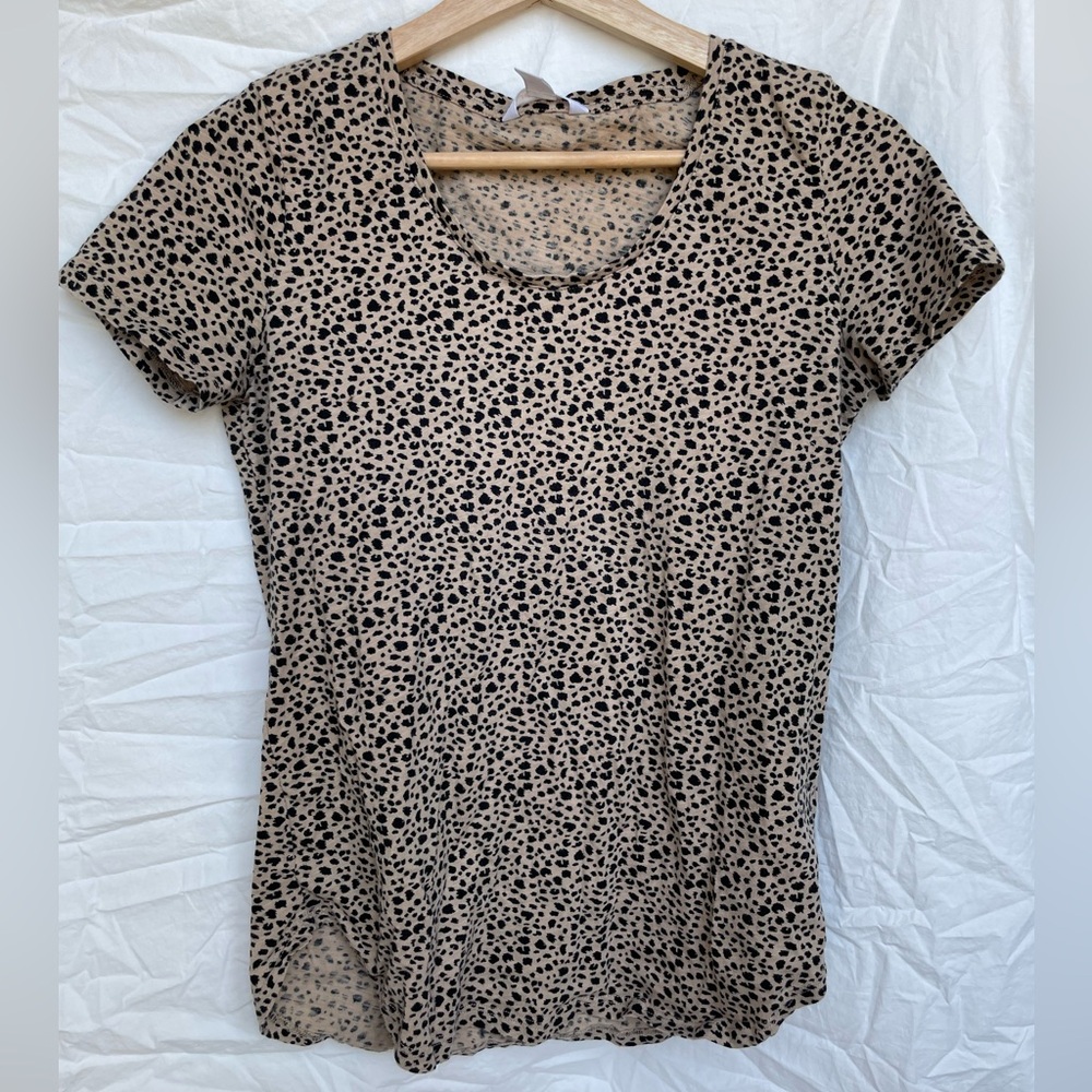 Animal print 100% cotton short sleeve t shirt